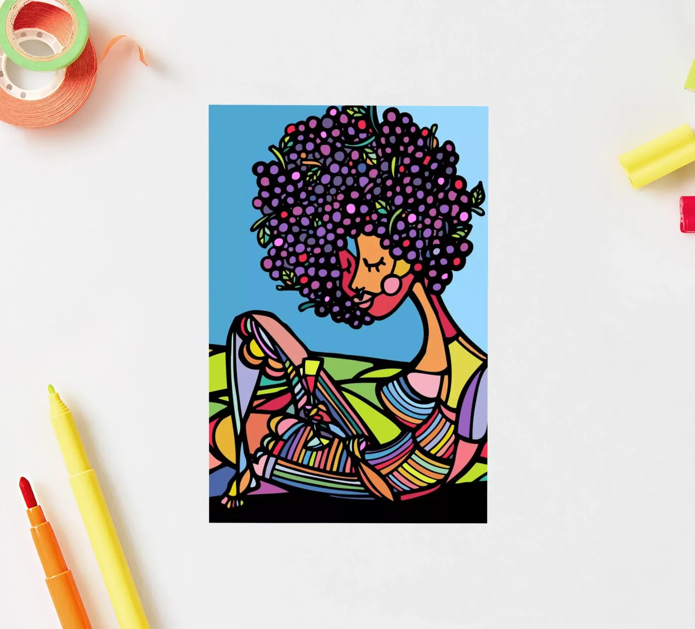 Afro sticker van Ninhol
