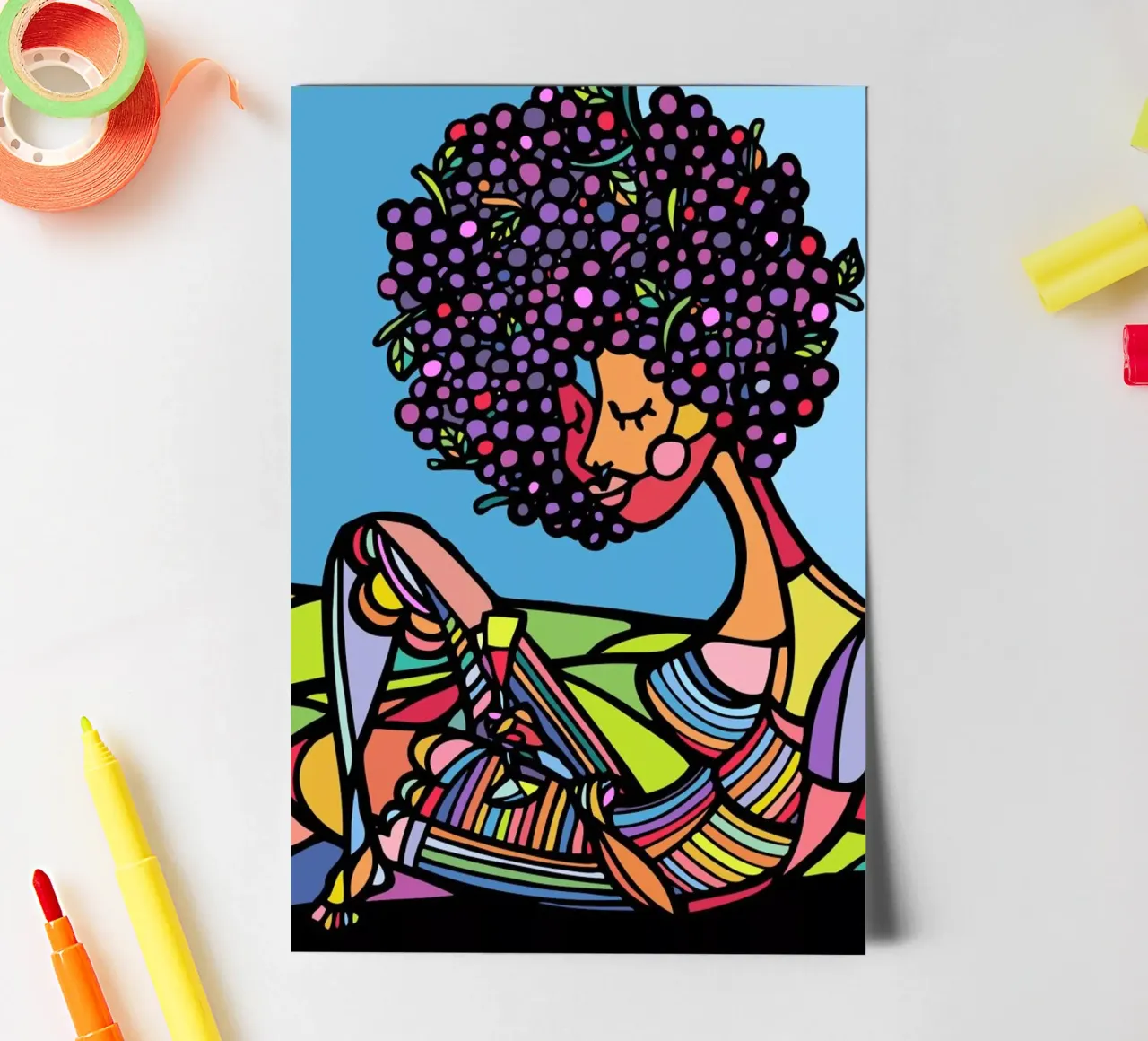 Afro sticker sheet by Ninhol