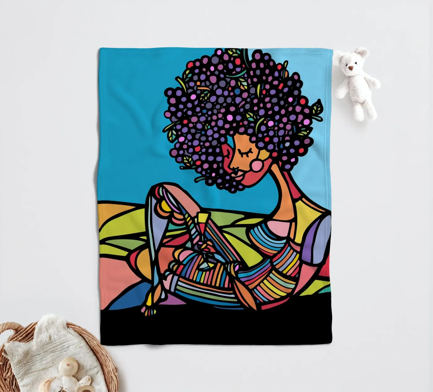 Afro plaid polaire de Ninhol