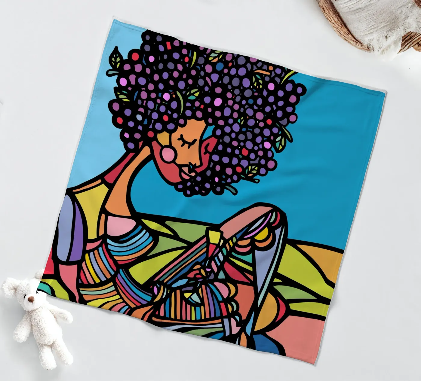 Afro plaid polaire de Ninhol