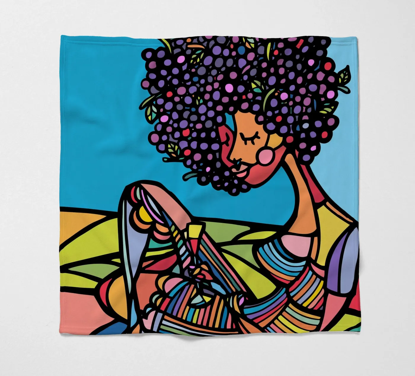 Afro plaid polaire de Ninhol