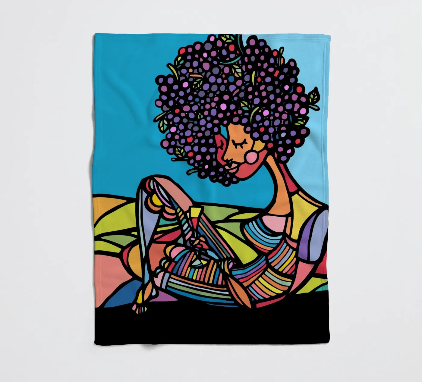 Afro plaid polaire de Ninhol