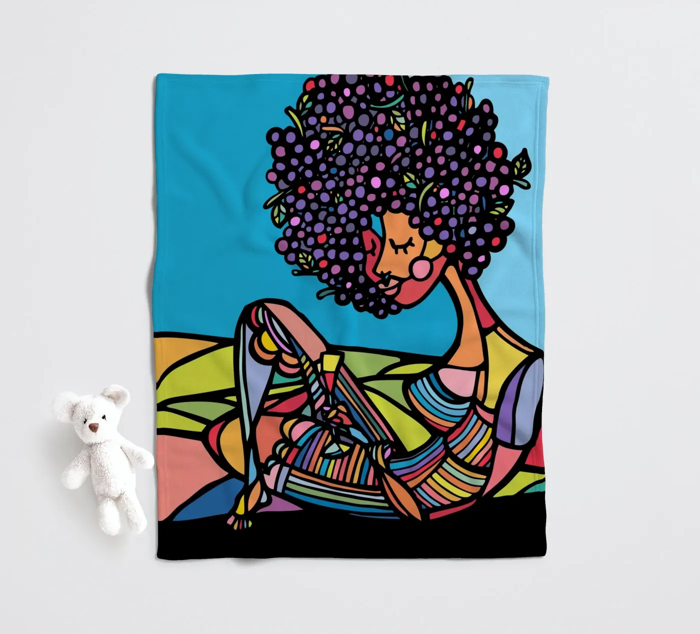 Afro plaid polaire de Ninhol