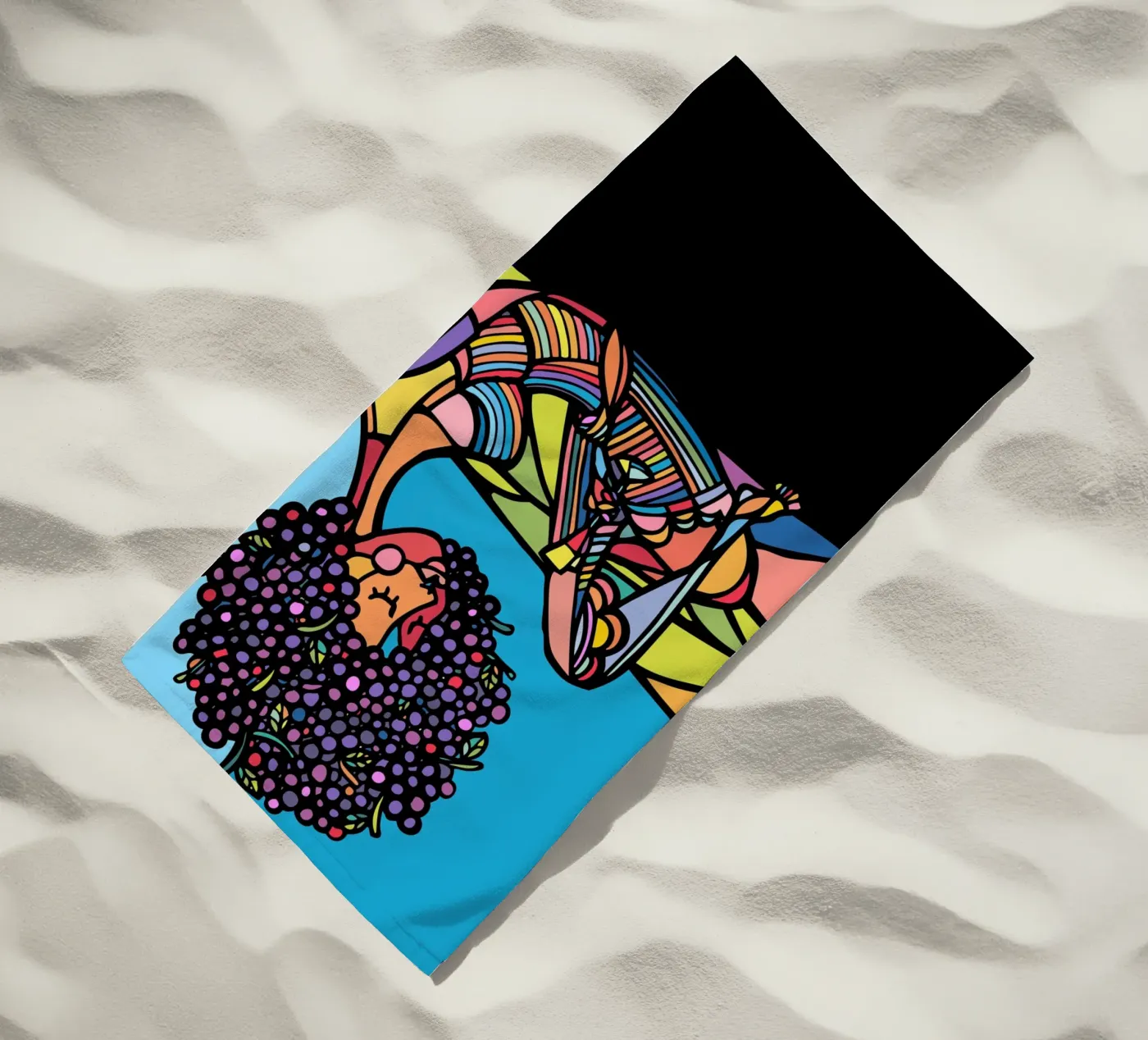 Afro beach towel by Ninhol