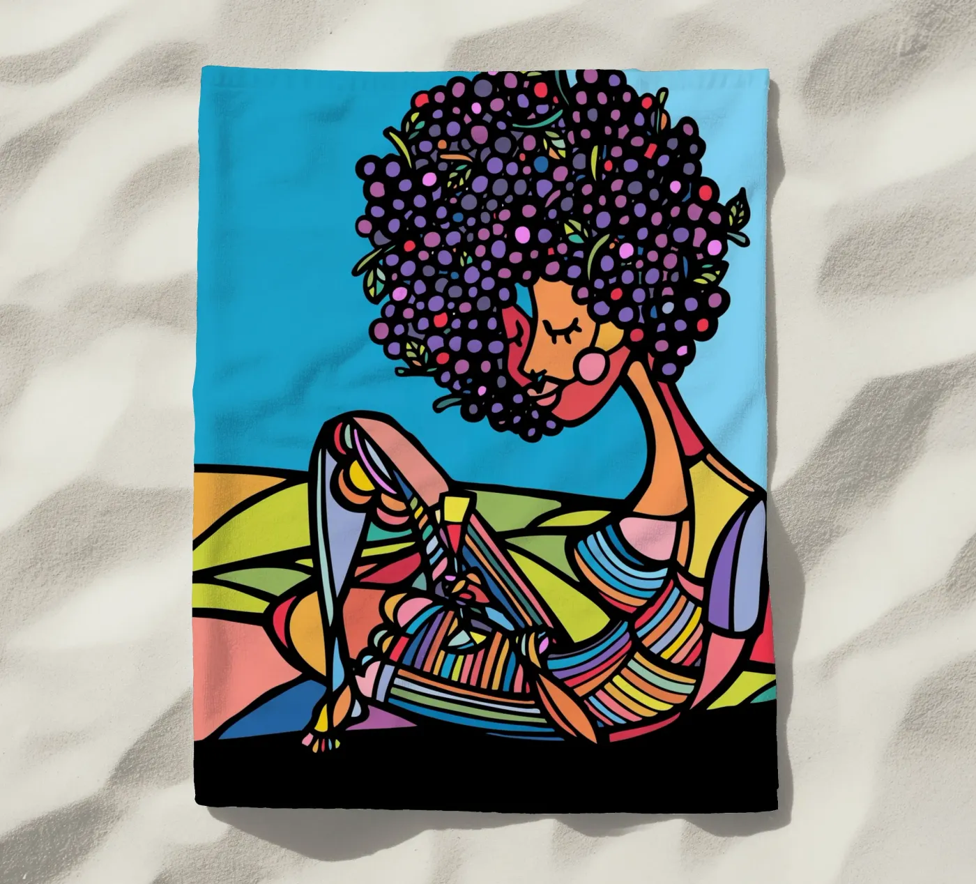 Afro beach towel by Ninhol