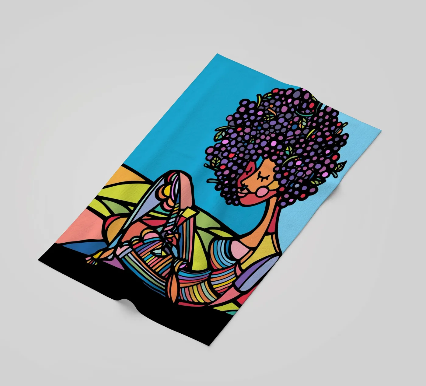 Afro beach towel by Ninhol