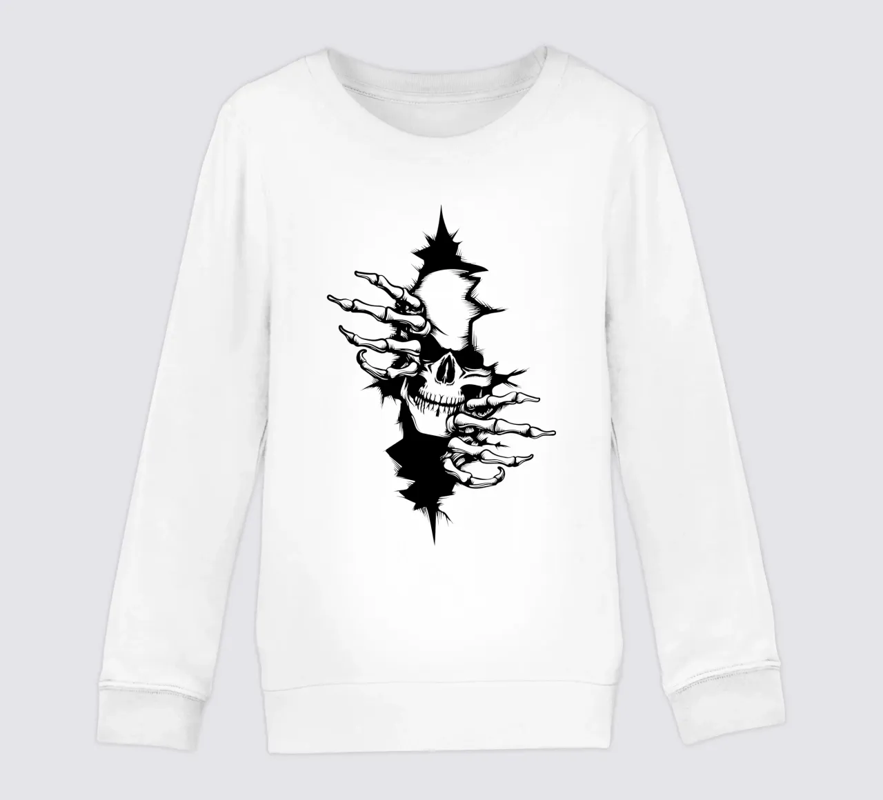 Skull In The Wall kids sweatshirt by ririedis