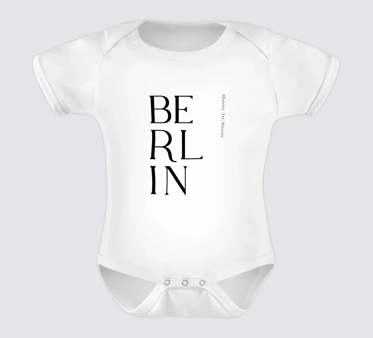 Berlin Typography short-sleeve baby romper by YV TYPOGRAPHY