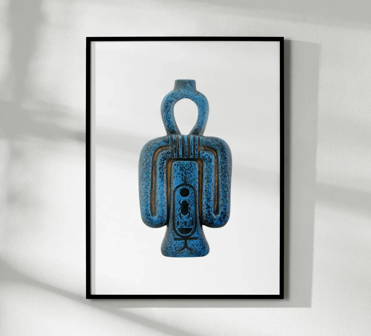 Amuleto di Iside egiziano Tyet, nodo Ankh, Arte poster con telaio in plastica da nirwanaart