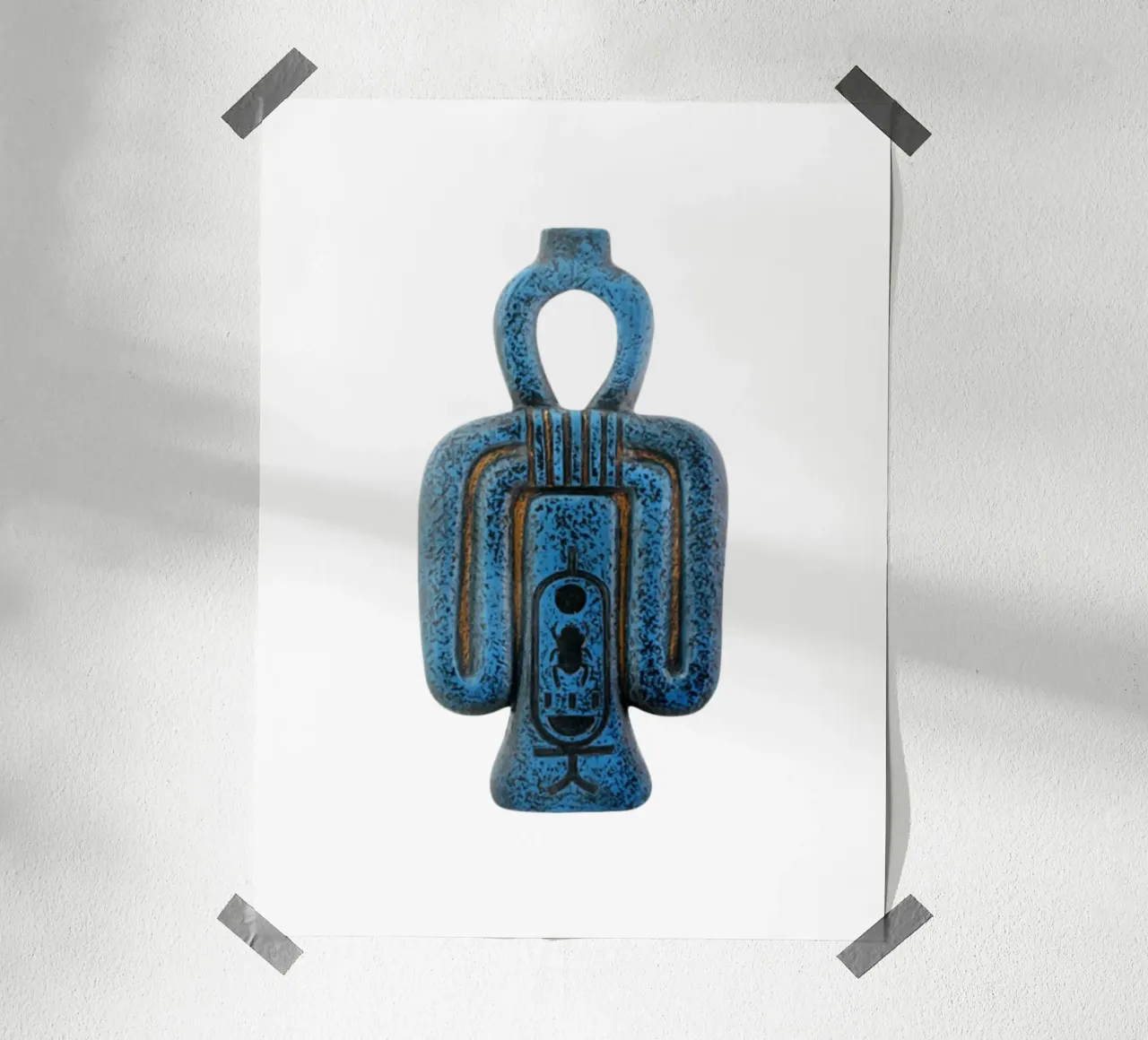 Amuleto di Iside egiziano Tyet, nodo Ankh, Arte poster con telaio in plastica da nirwanaart
