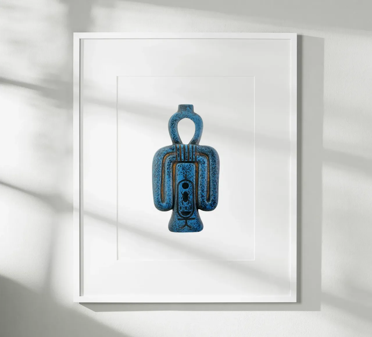 Amuleto di Iside egiziano Tyet, nodo Ankh, Arte poster con telaio in plastica da nirwanaart