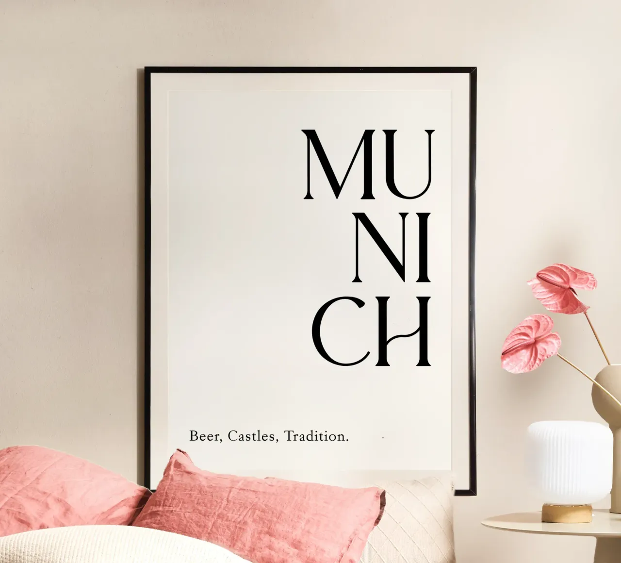 Tipografia di Monaco poster con telaio in alluminio da YV TYPOGRAPHY