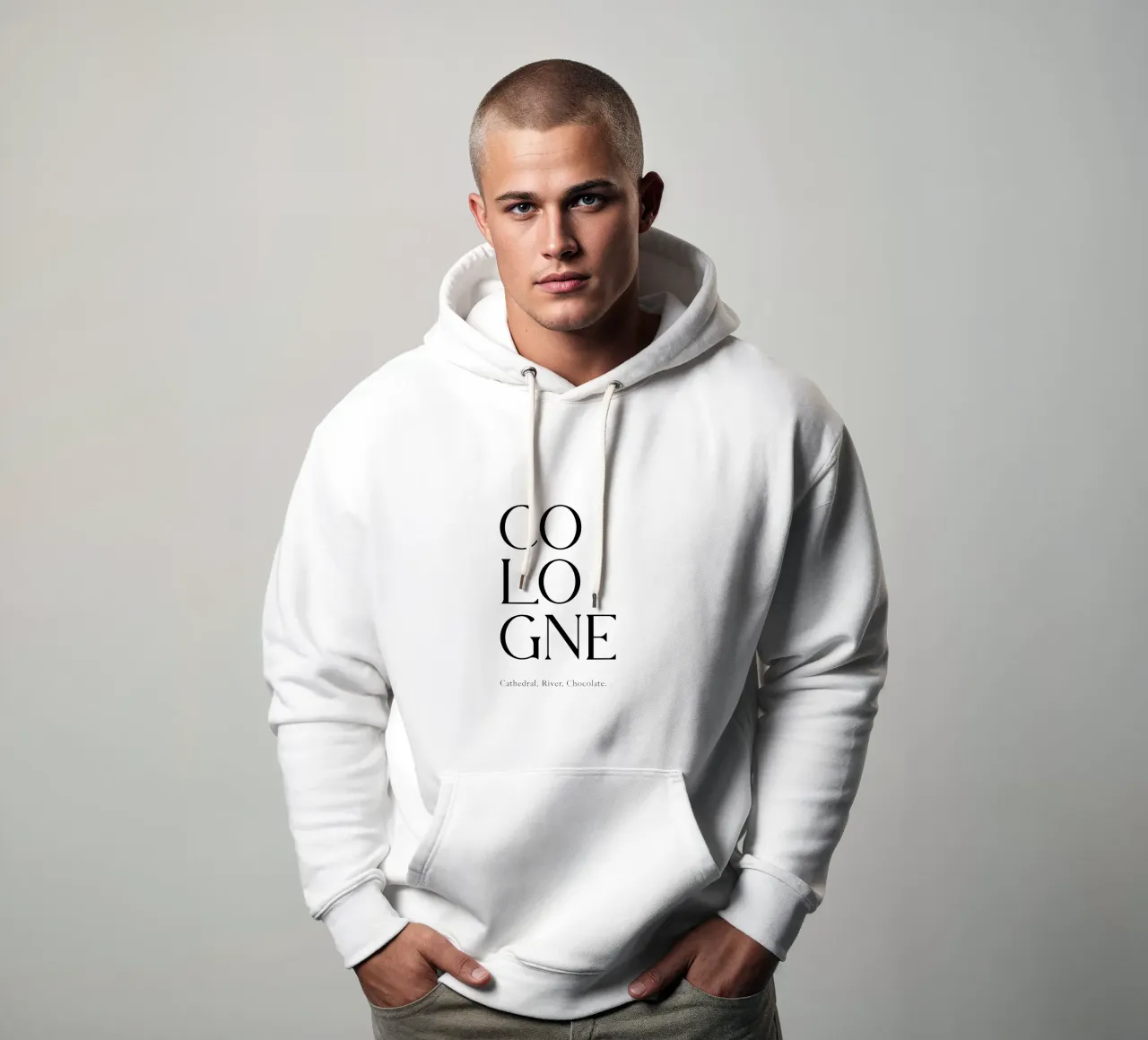 Tipografia Colonia felpa con cappuccio da YV TYPOGRAPHY