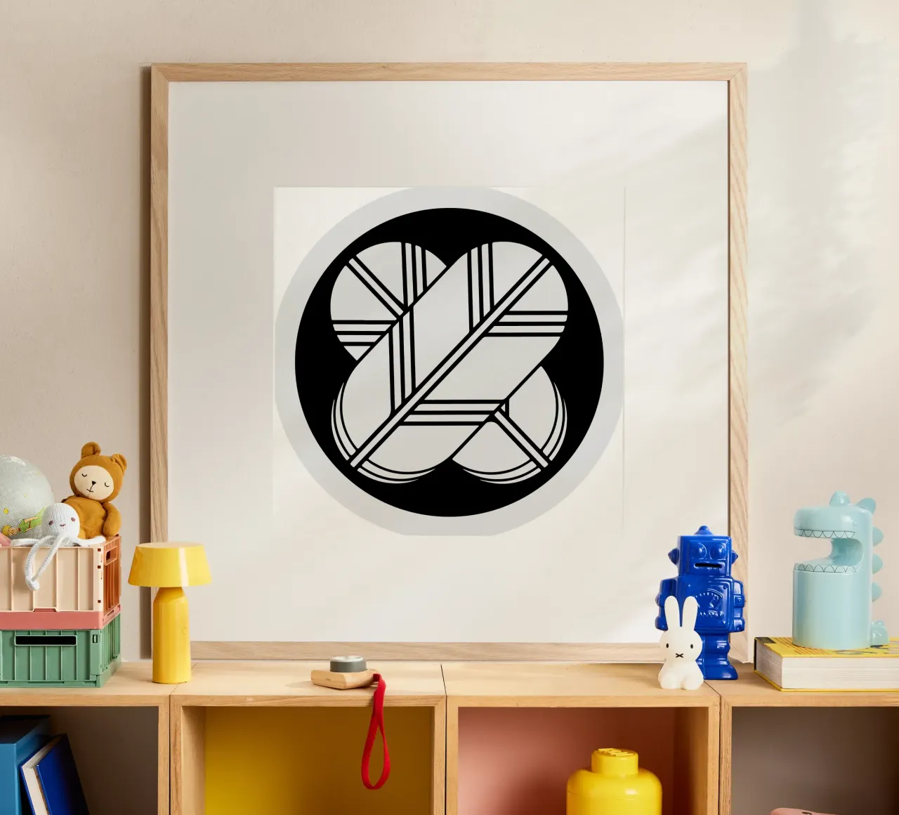 Simbolo Takanoha Kamon, significato dell'arte della mia famiglia poster con telaio in alluminio da nirwanaart