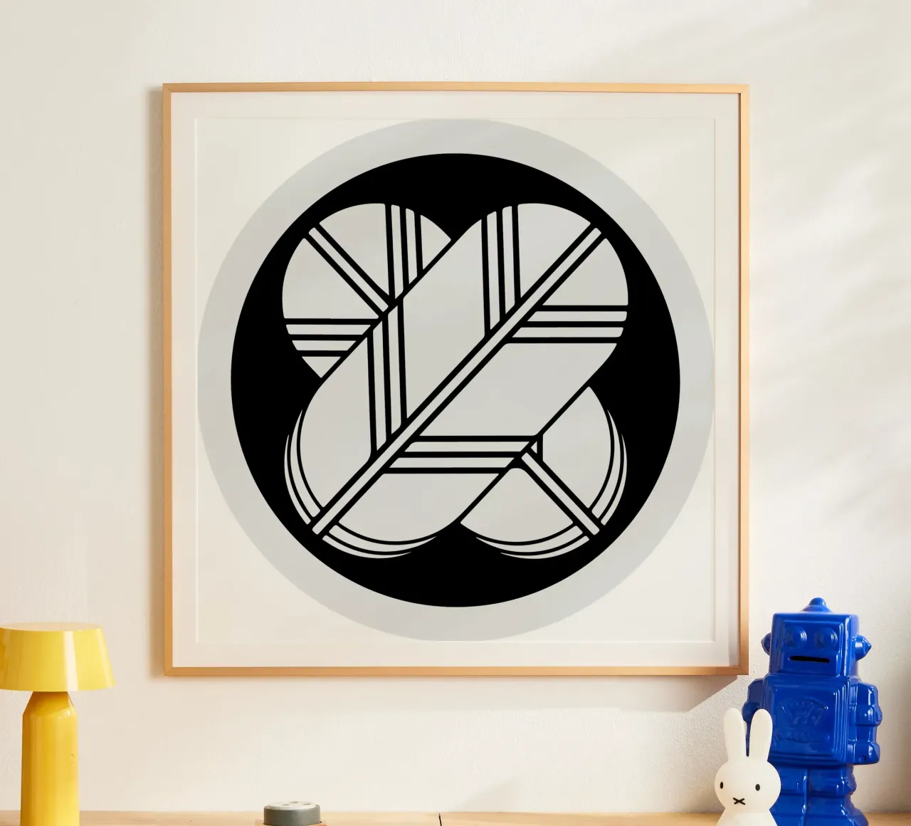 Simbolo Takanoha Kamon, significato dell'arte della mia famiglia poster con telaio in alluminio da nirwanaart