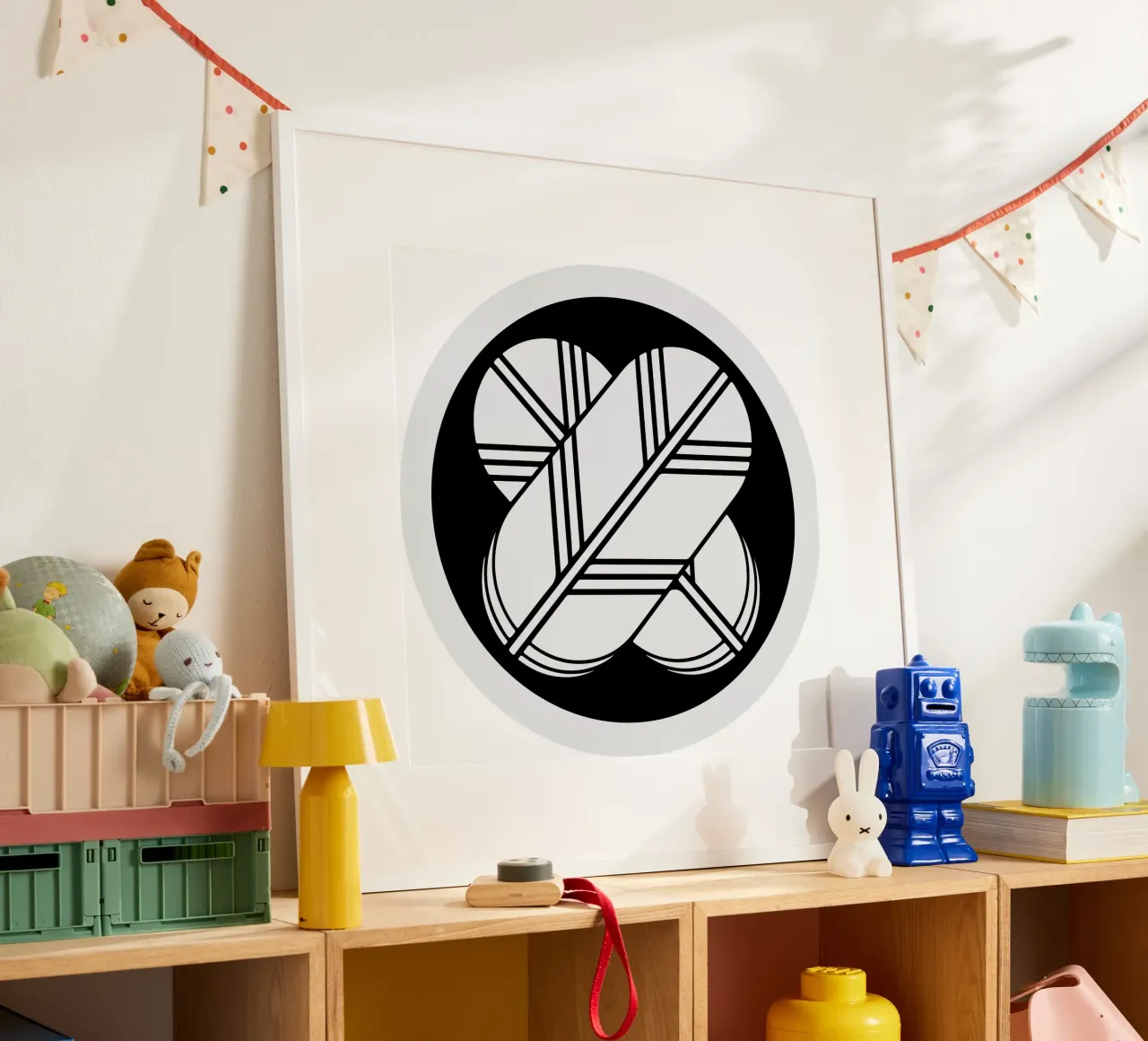 Simbolo Takanoha Kamon, significato dell'arte della mia famiglia poster con telaio in alluminio da nirwanaart
