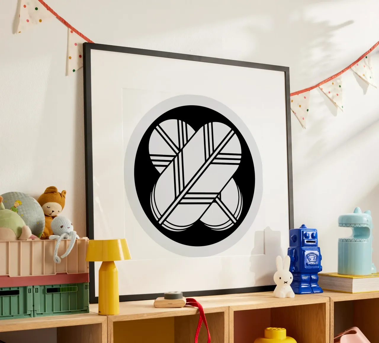 Simbolo Takanoha Kamon, significato dell'arte della mia famiglia poster con telaio in alluminio da nirwanaart
