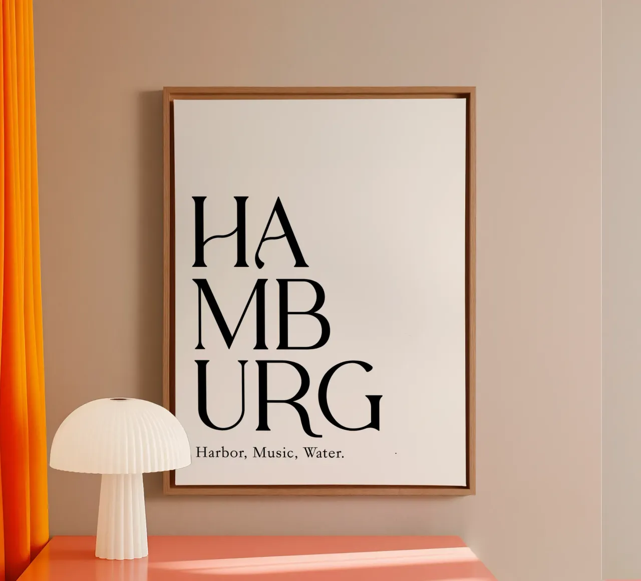 Tipografia di Amburgo tela con Cornice a cassetta da YV TYPOGRAPHY