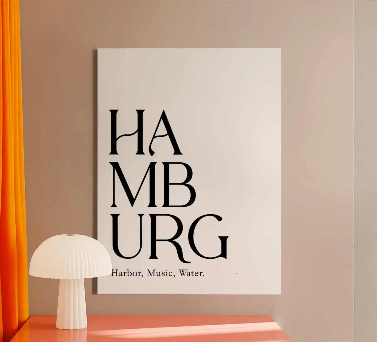Tipografia di Amburgo tela con Cornice a cassetta da YV TYPOGRAPHY
