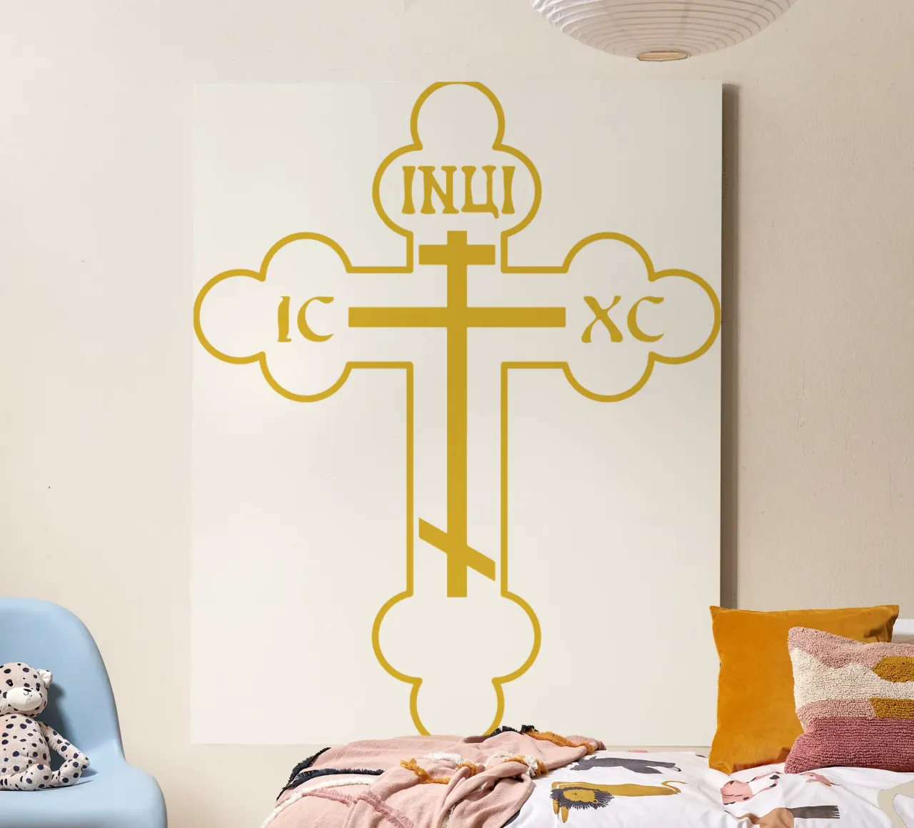 Russisch Grieks Byzantijns Gouden Orthodox Kruis Kruisbeeld Kunst canvas met Baklijst van nirwanaart