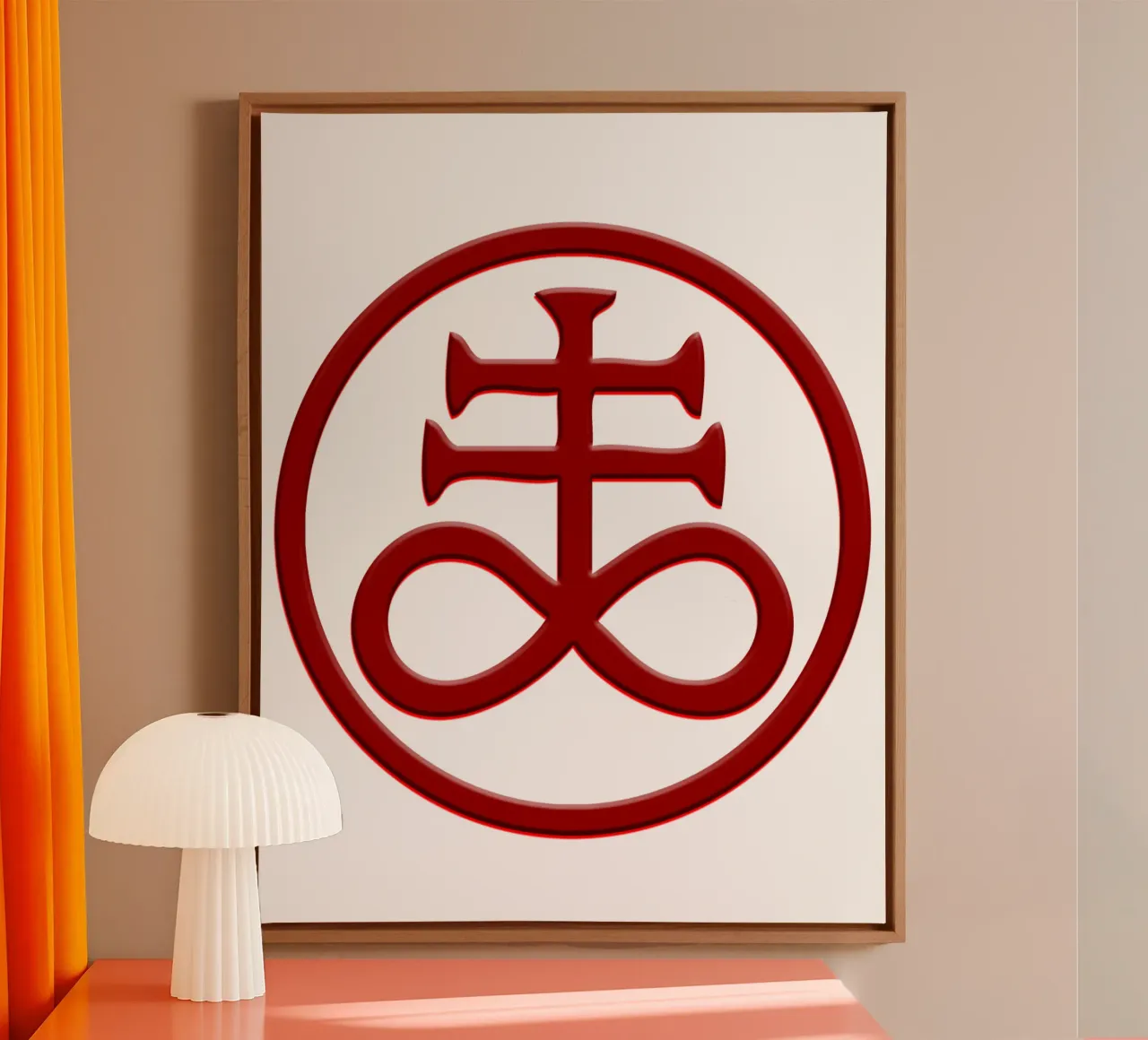 Leviathan Kruis Occulte Gotische Heks Kunst canvas met Baklijst van nirwanaart