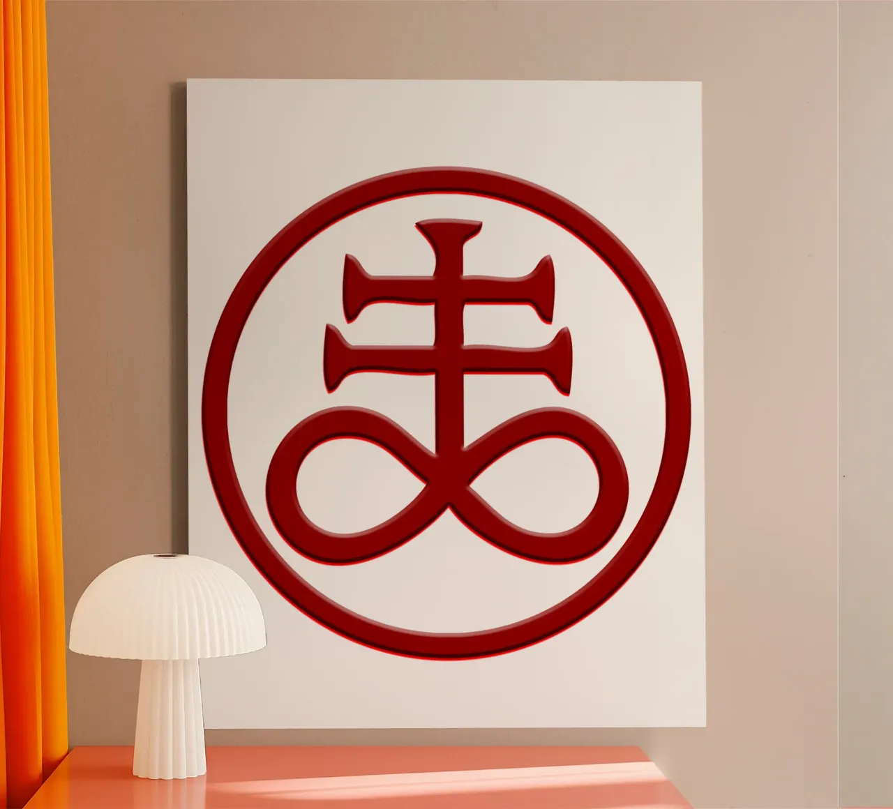 Leviathan Kruis Occulte Gotische Heks Kunst canvas met Baklijst van nirwanaart