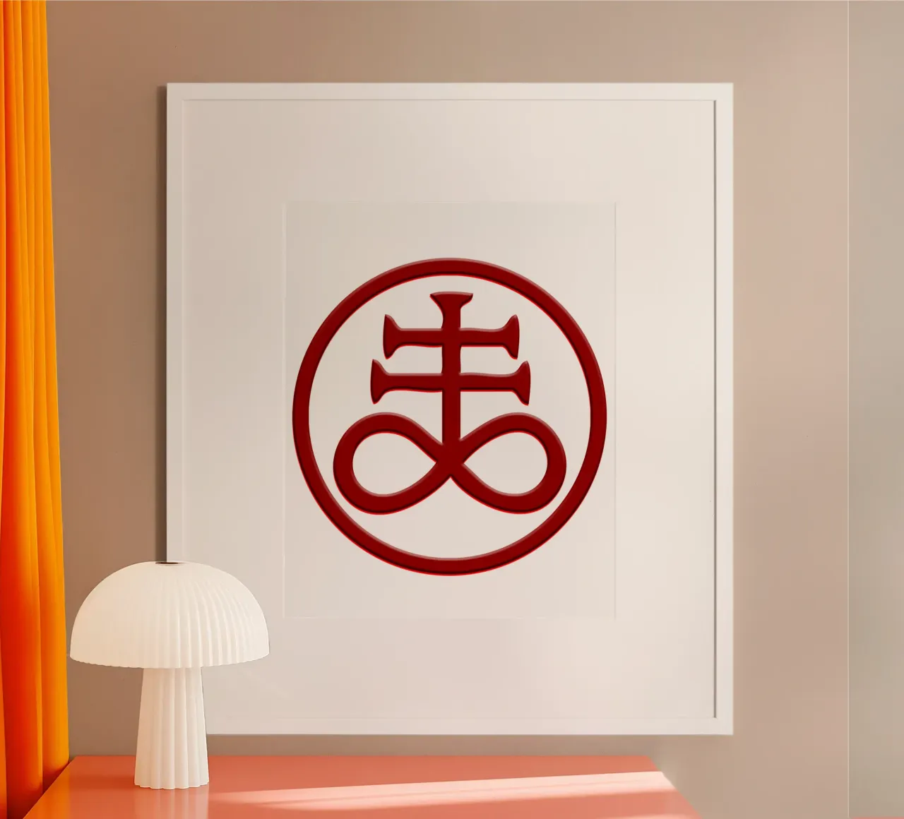 Croce di leviatano Arte gotica occulta delle streghe poster con telaio in legno da nirwanaart