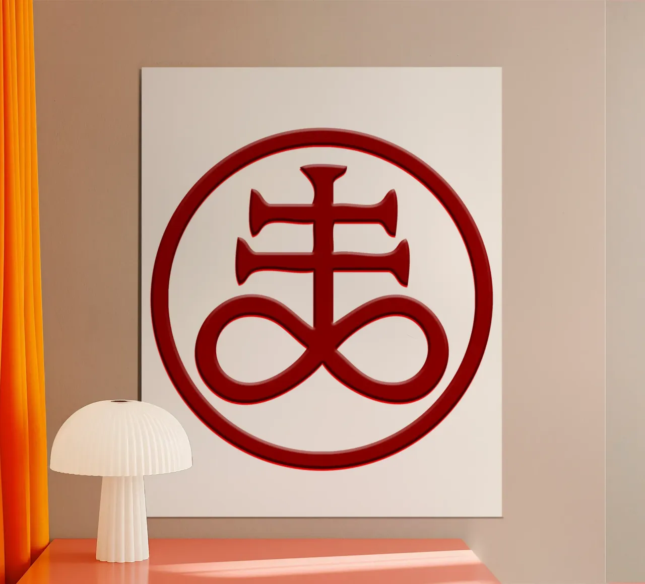 Croce di leviatano Arte gotica occulta delle streghe poster con telaio in legno da nirwanaart