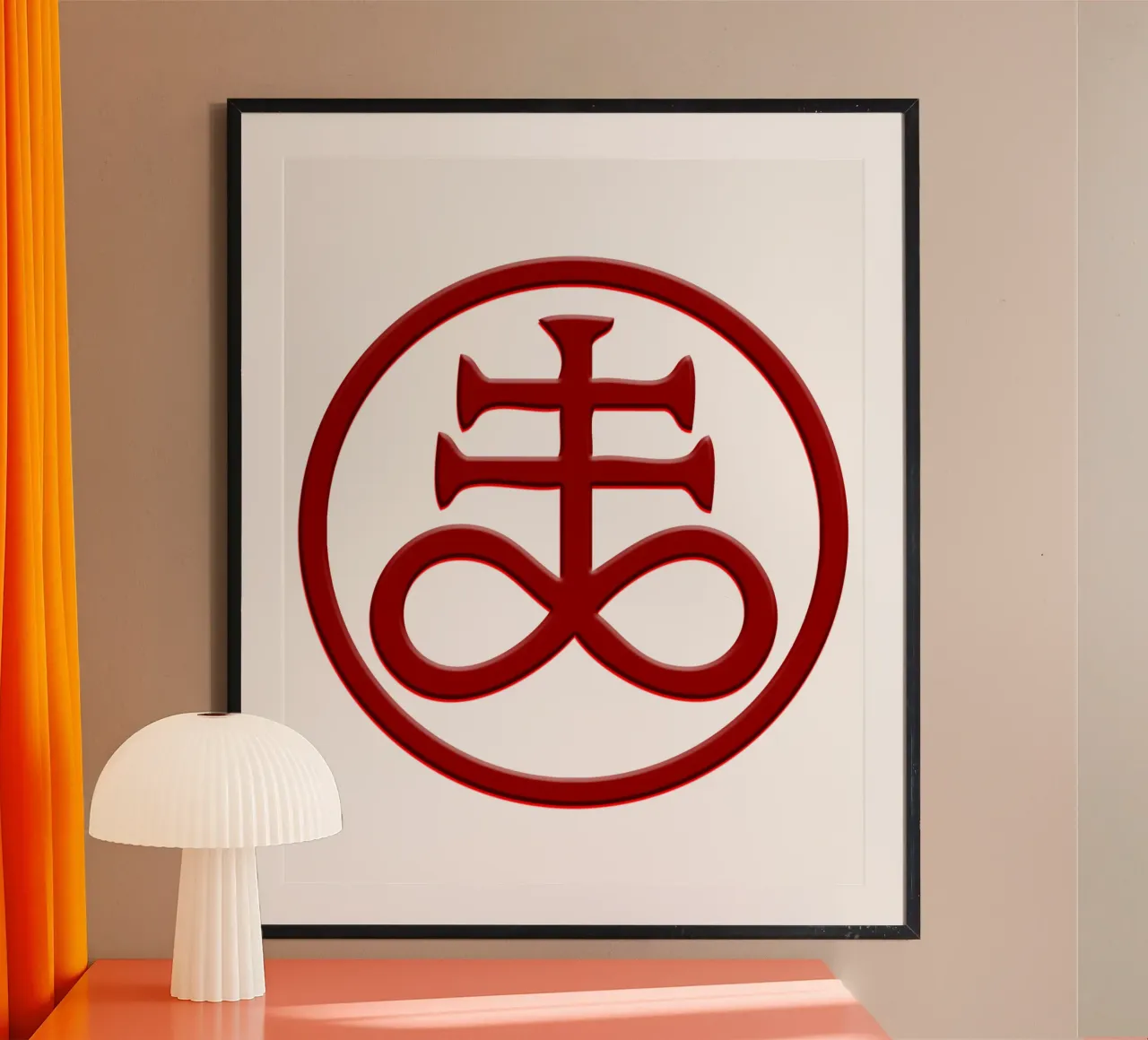 Croce di leviatano Arte gotica occulta delle streghe poster con telaio in legno da nirwanaart