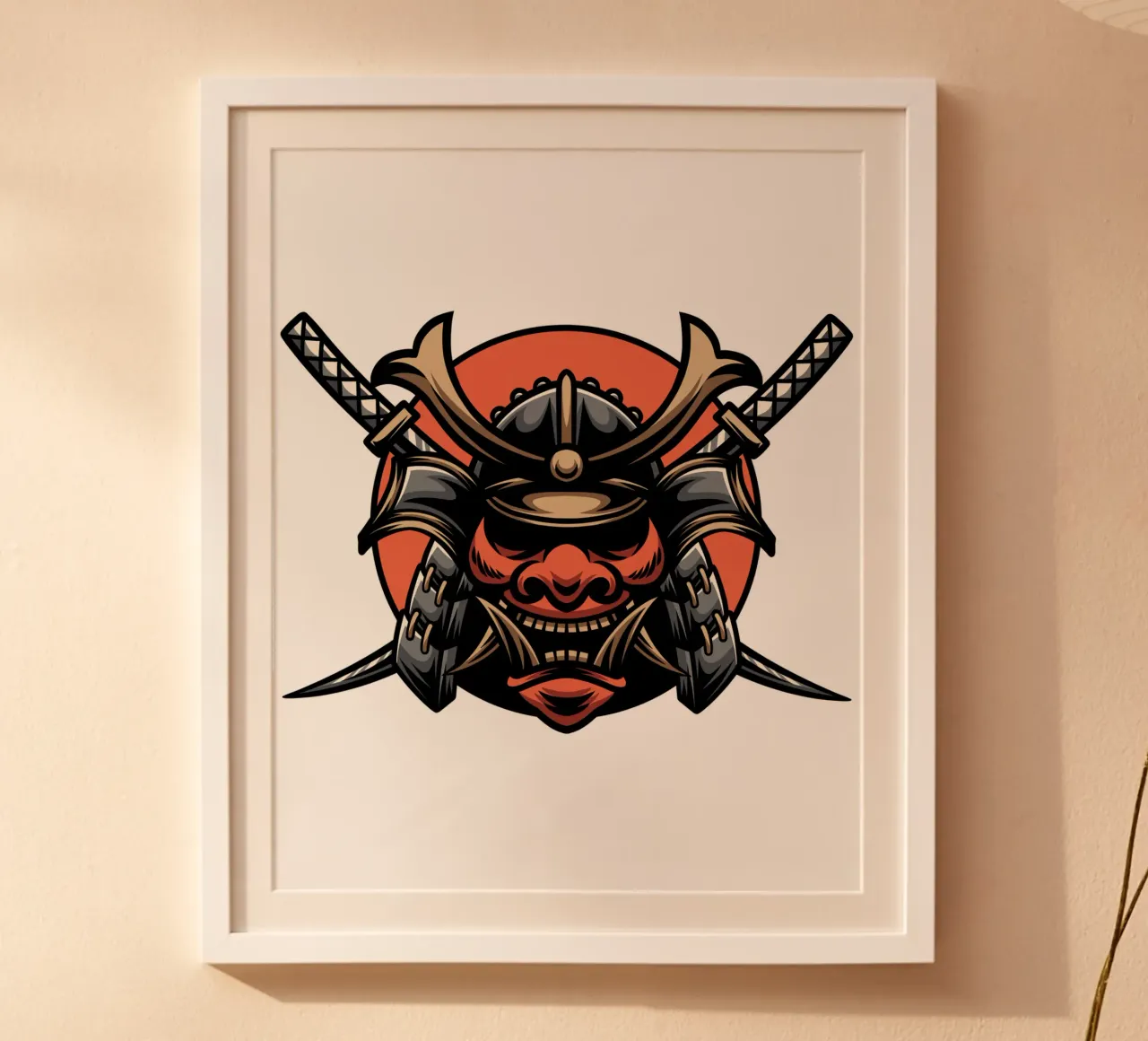 Arte giapponese dei samurai poster con telaio in alluminio da nirwanaart