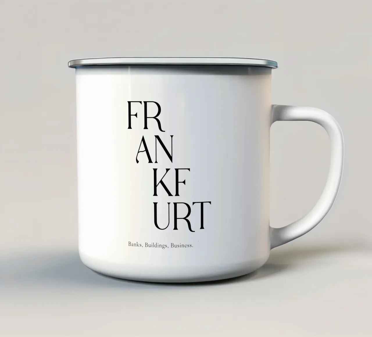 Francoforte Tipografia tazza in smalto da YV TYPOGRAPHY