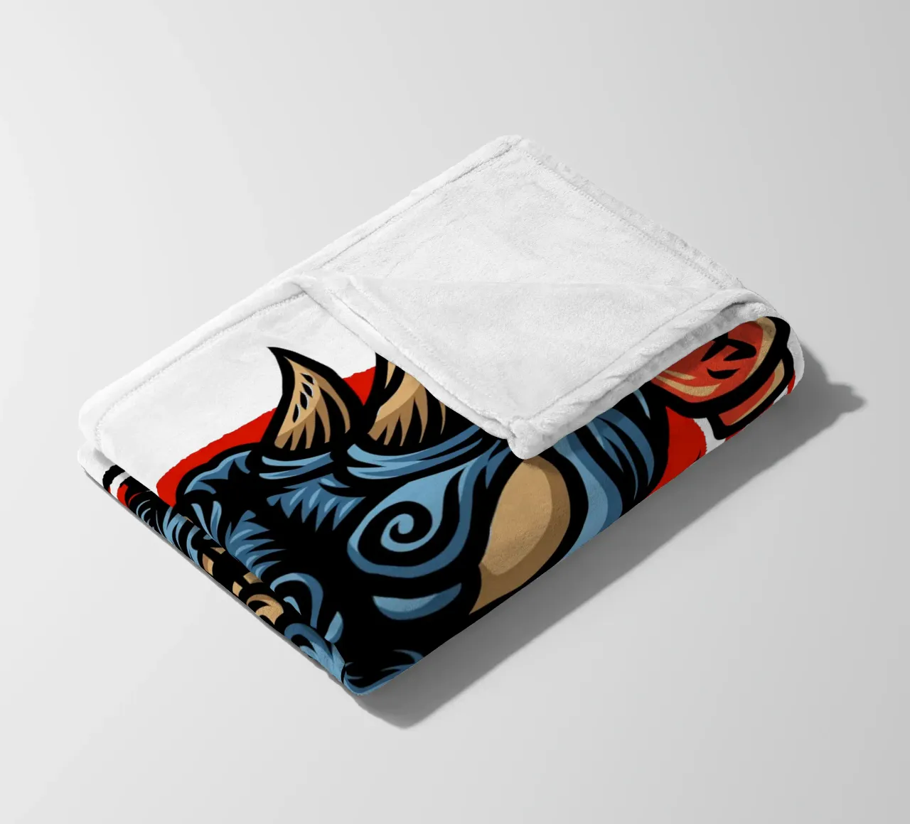 Maschere giapponesi di design coperta in pile da nirwanaart