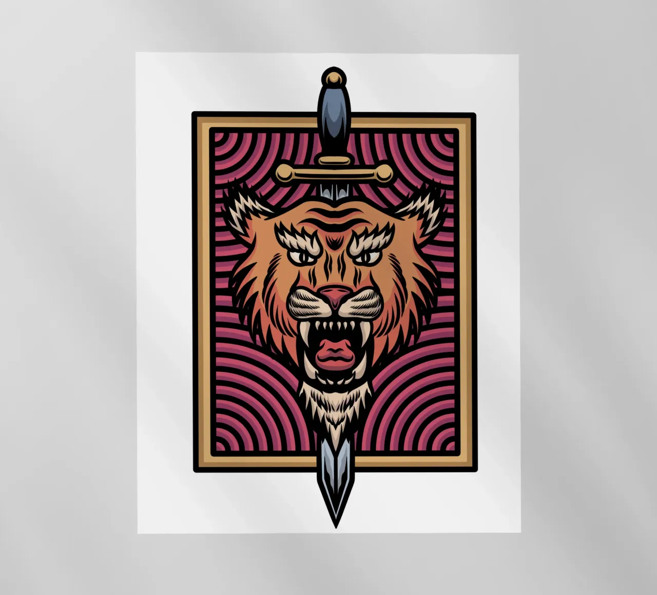 Design artistico della tigre e della katana pellicola backlit da nirwanaart