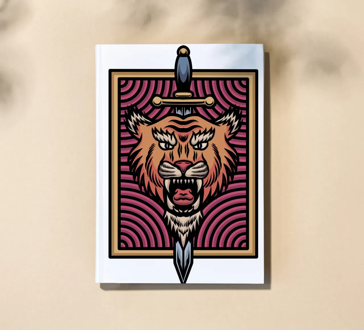 Tiger and Katana Art Design notebook by nirwanaart