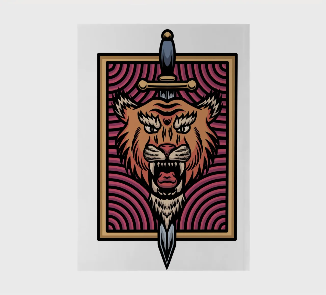 Tiger and Katana Art Design notebook by nirwanaart