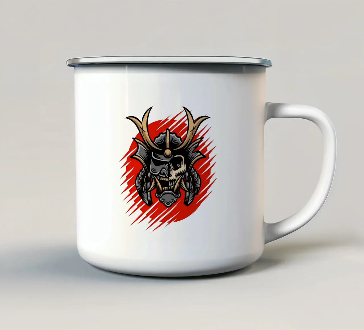 Maschere giapponesi di design tazza in smalto da nirwanaart