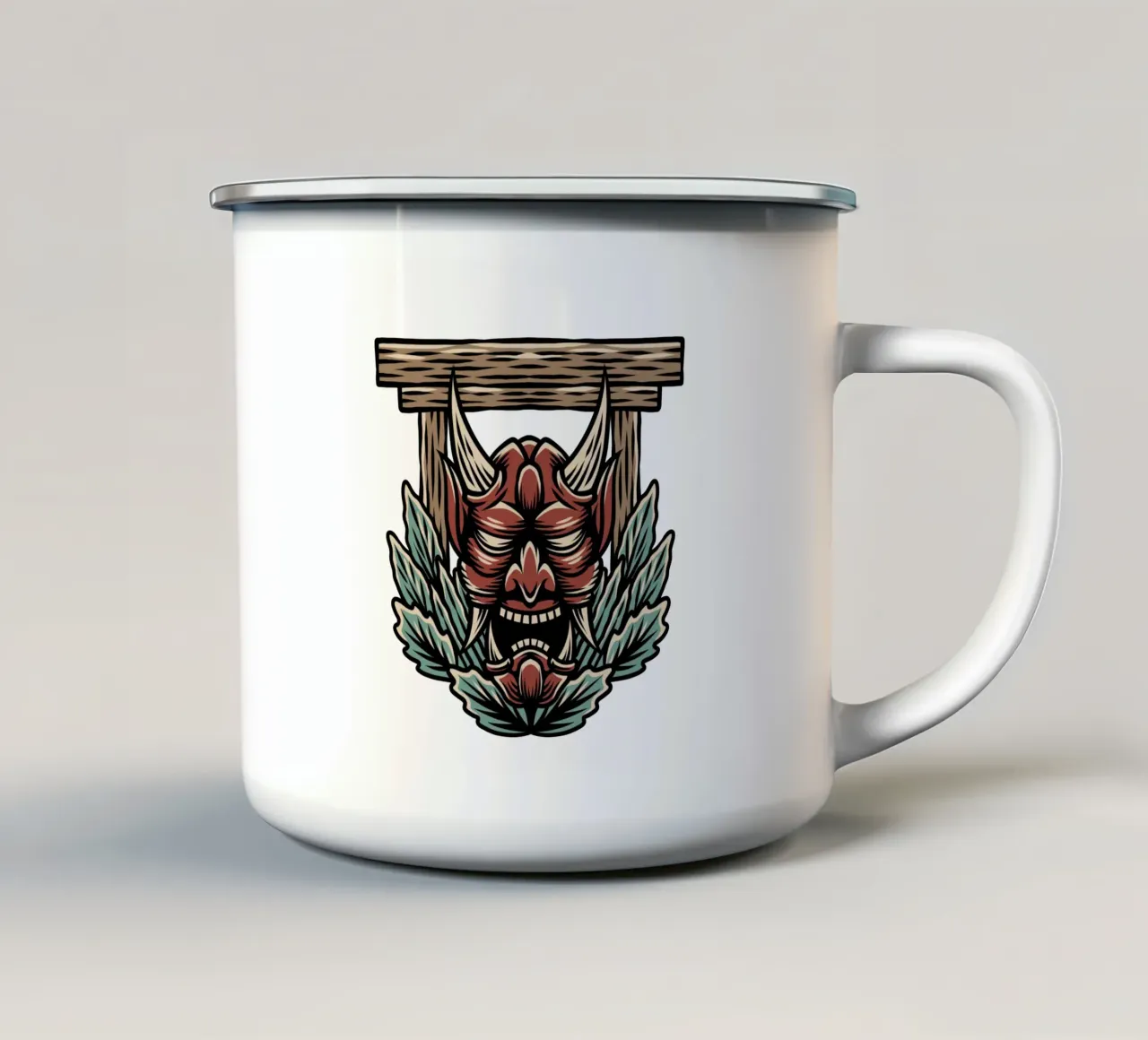 Arte mascherata ninja giapponese tazza in smalto da nirwanaart