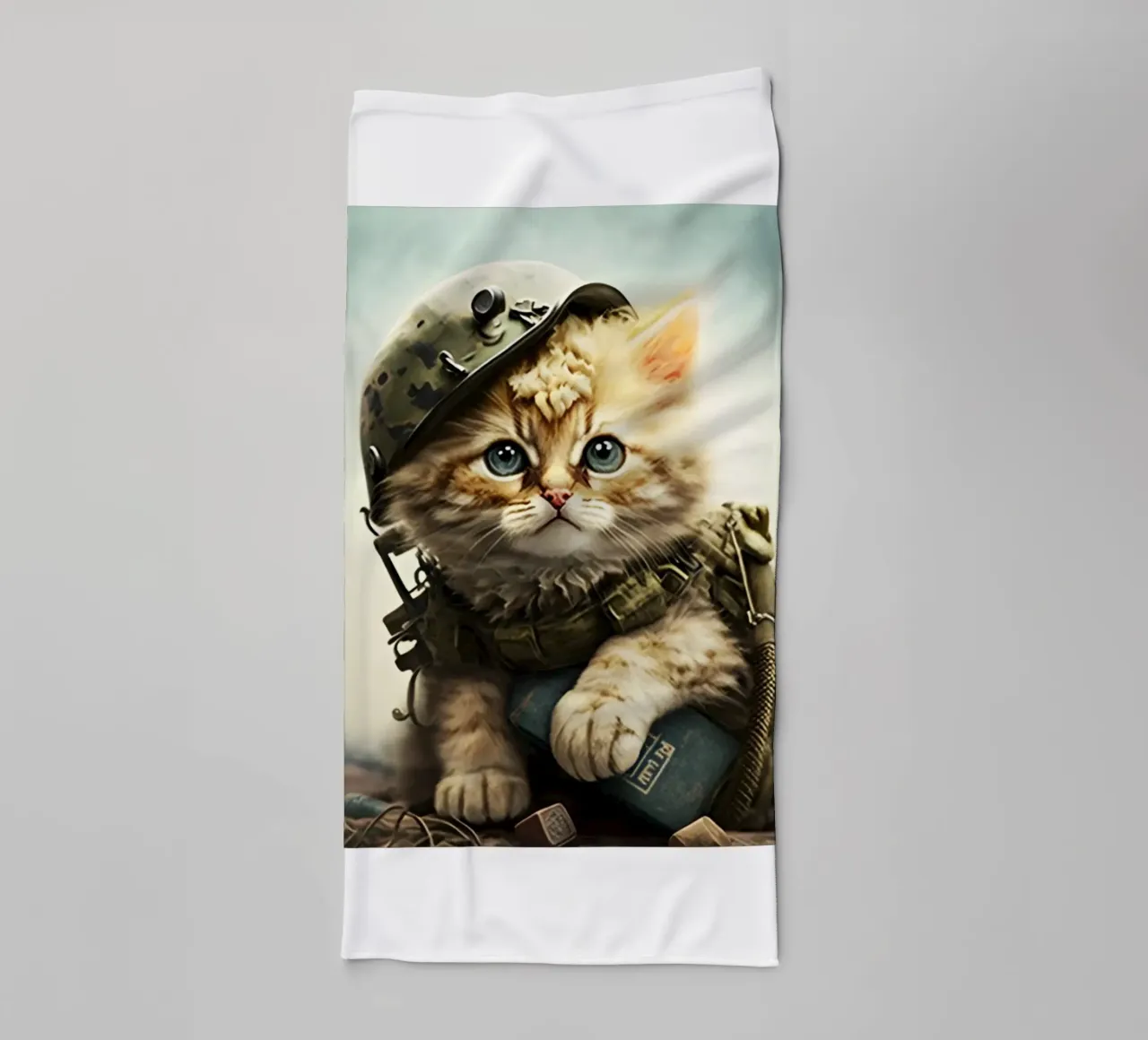Gatto da mille metri con sguardo fisso Meme Art Design asciugamano da bagno da nirwanaart