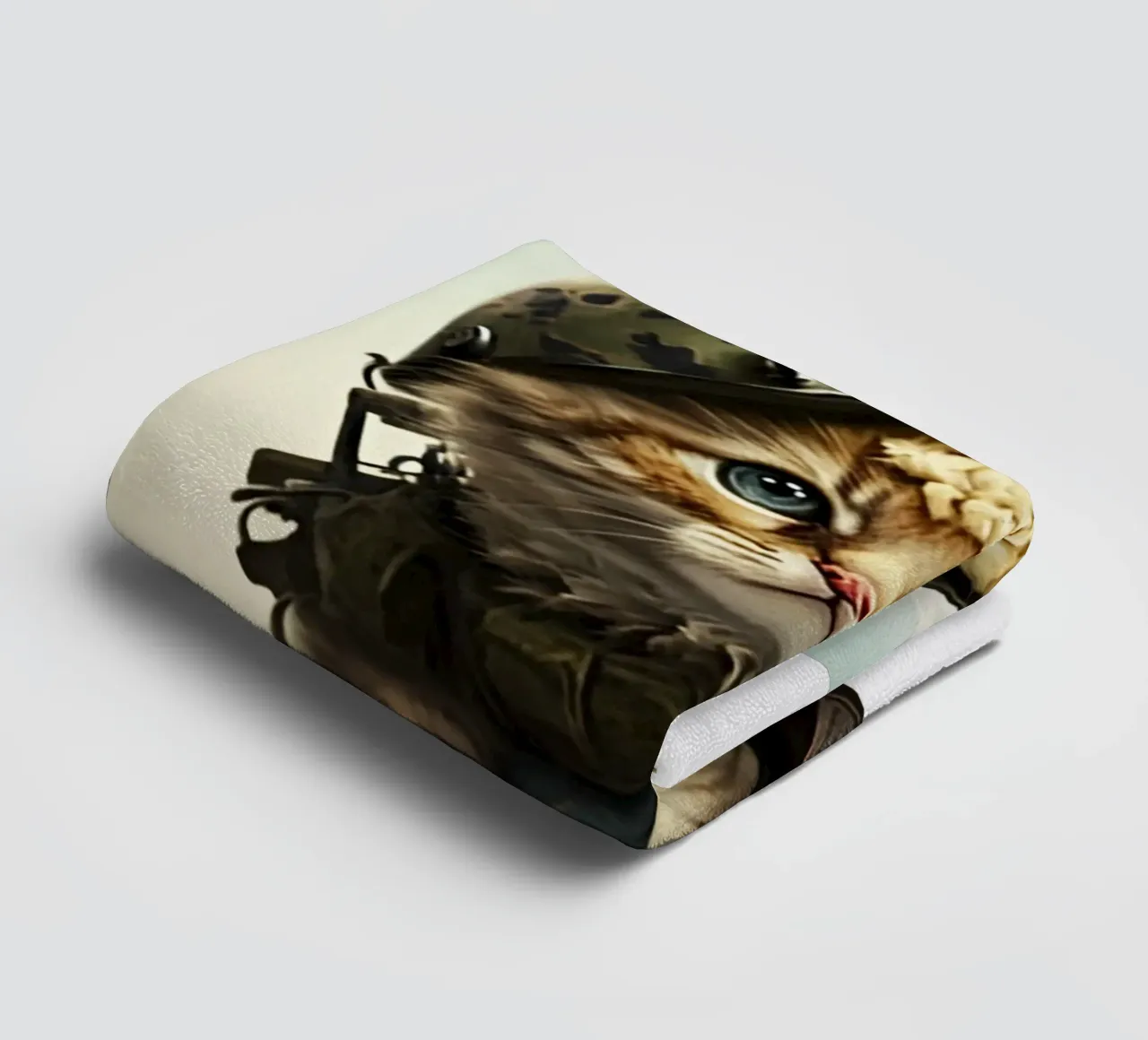 Gatto da mille metri con sguardo fisso Meme Art Design asciugamano da bagno da nirwanaart