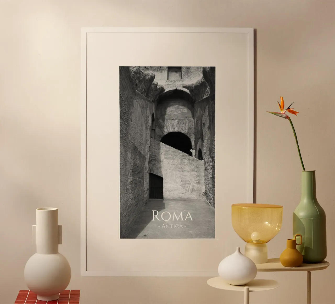 Roma - Antica poster met houten frame van FarbFunken