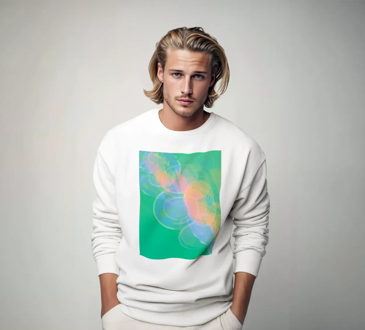 Abstrakte bunte pastellfarbene Kreise oder Seifenblasen Sweatshirt von Something for you