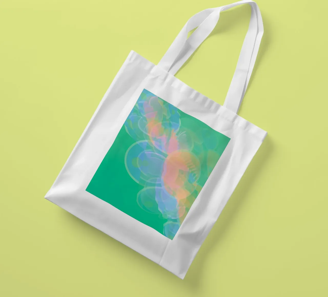 Abstrakte bunte pastellfarbene Kreise oder Seifenblasen Jutebeutel von Something for you