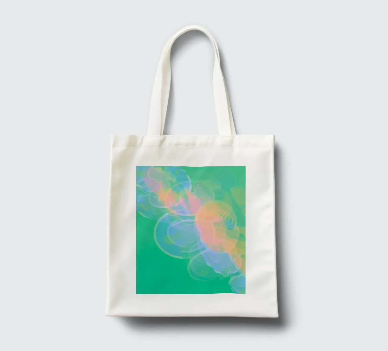 Abstrakte bunte pastellfarbene Kreise oder Seifenblasen Jutebeutel von Something for you