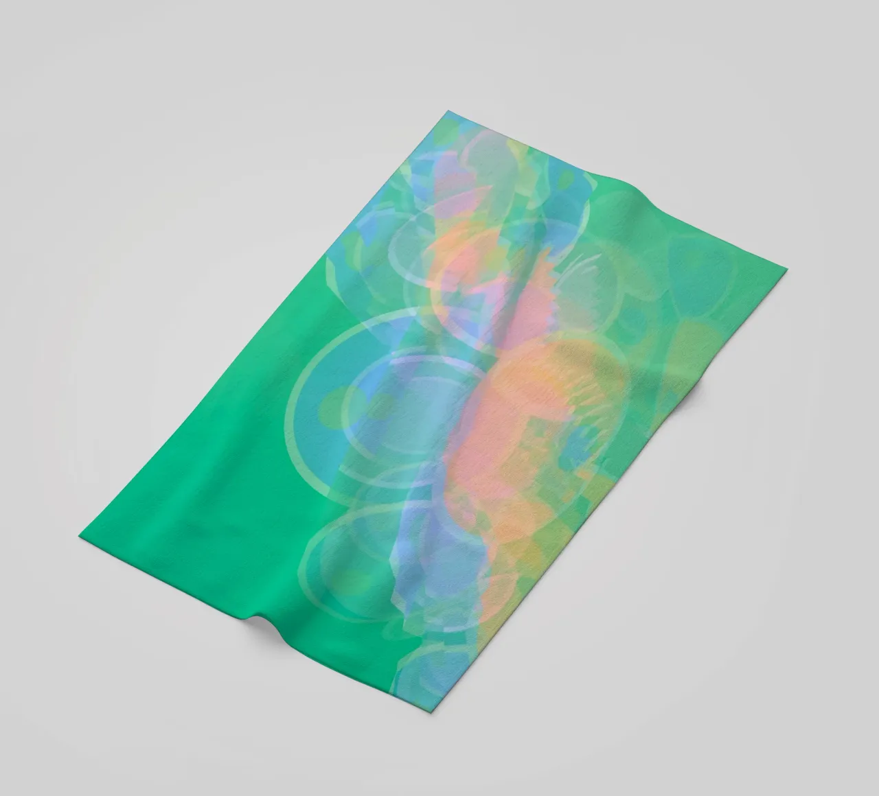 Abstracte kleurrijke pastelkleurige cirkels of zeepbellen strandhanddoek van Something for you