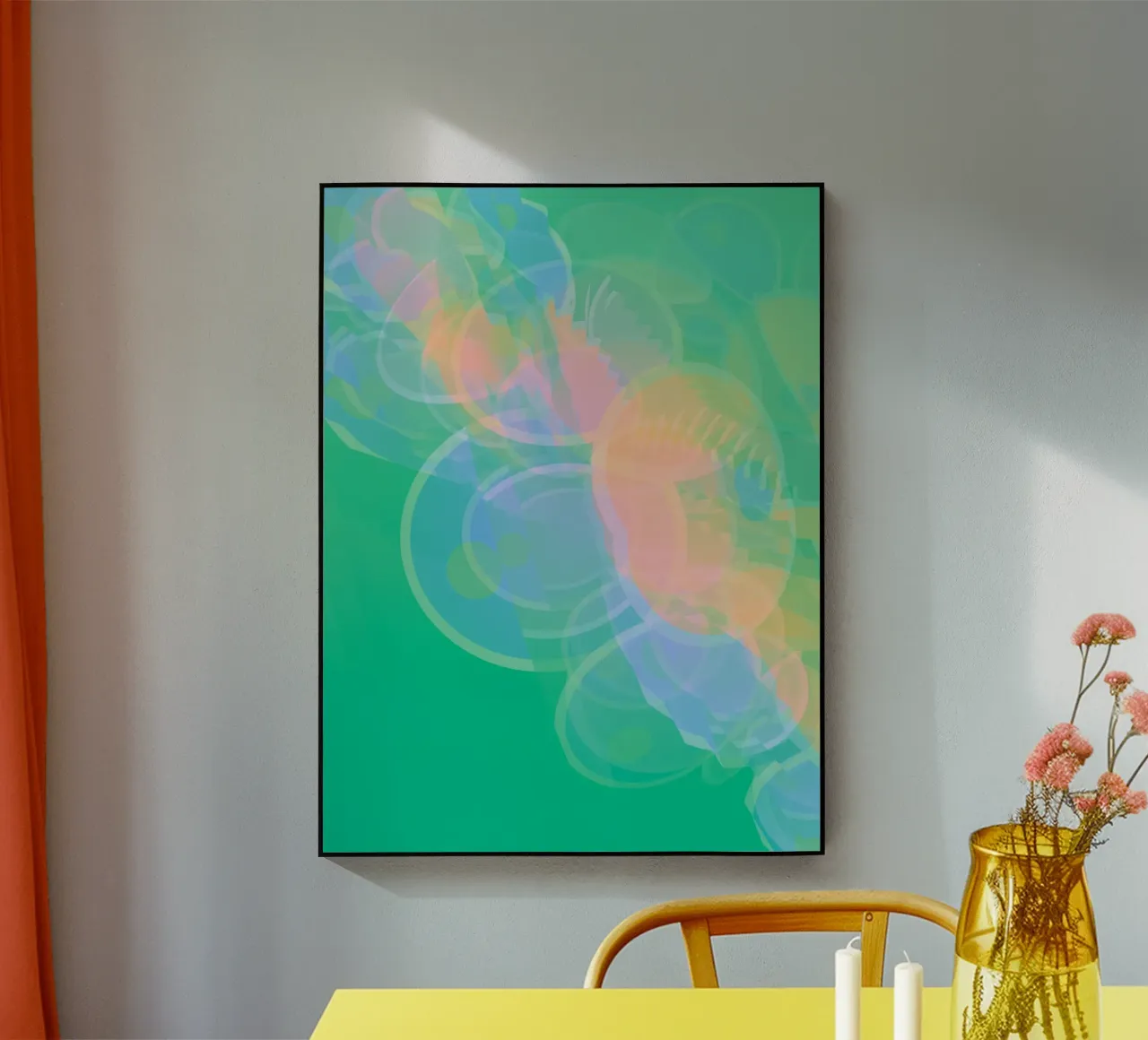 Abstracte kleurrijke pastelkleurige cirkels of zeepbellen acryl van Something for you