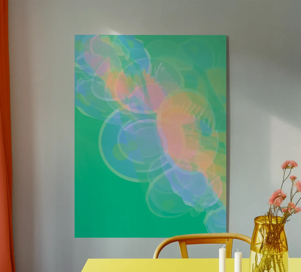 Abstracte kleurrijke pastelkleurige cirkels of zeepbellen acryl van Something for you