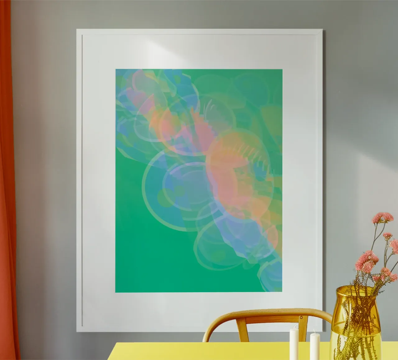 Cerchi astratti colorati a pastello o bolle di sapone poster da Something for you