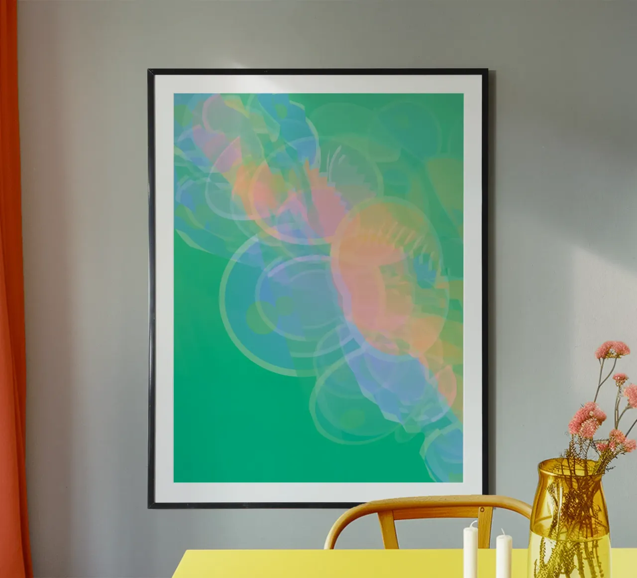 Cerchi astratti colorati a pastello o bolle di sapone poster da Something for you