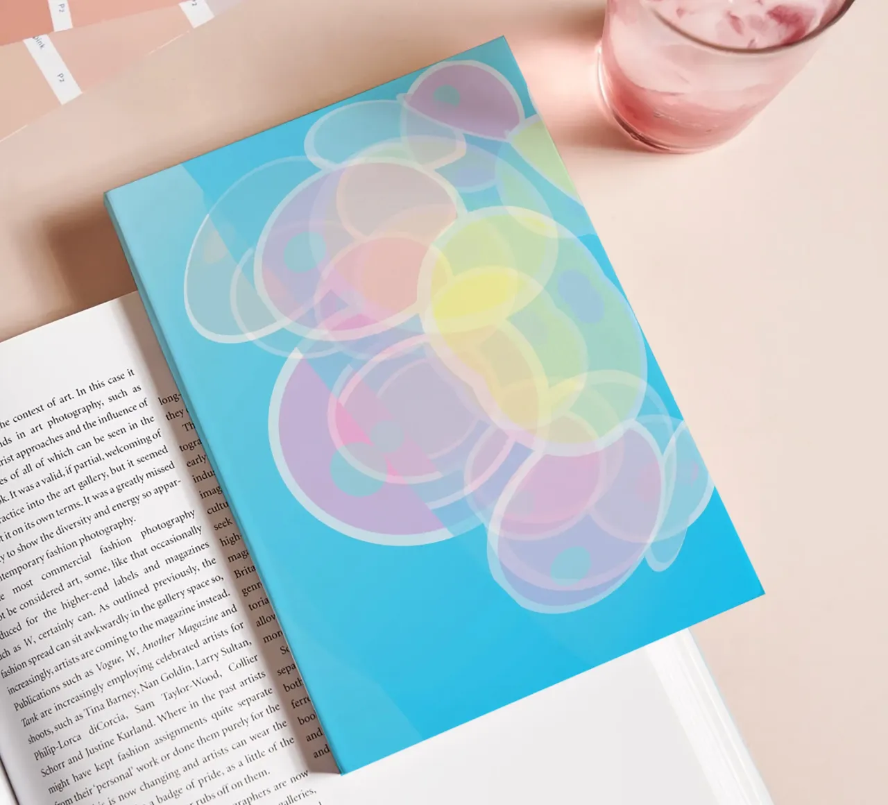 Abstract colourful pastel circles or soap bubbles notebook by Something for you