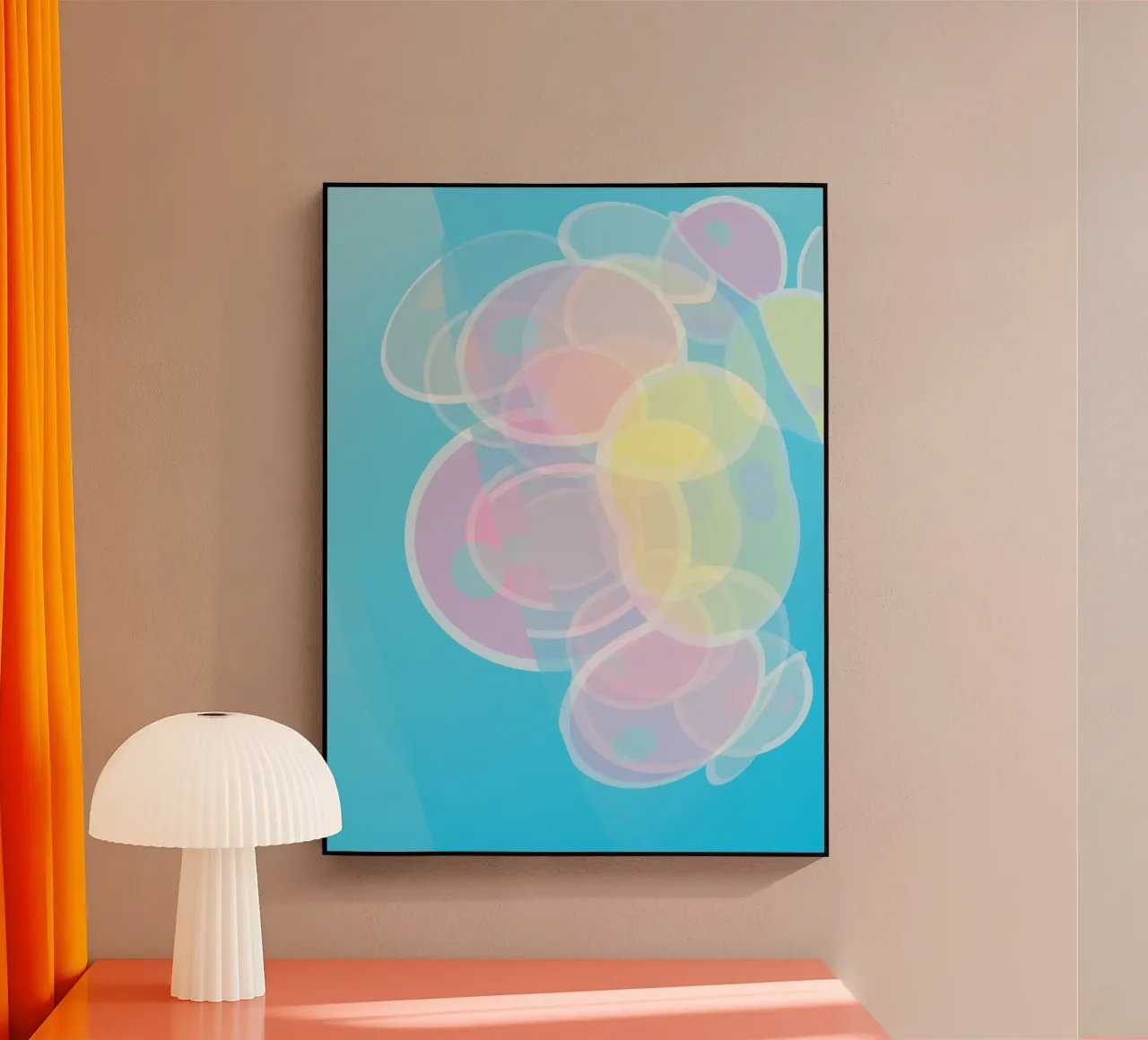 Abstrakte bunte pastellfarbene Kreise oder Seifenblasen Acryl-Glas von Something for you